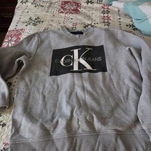 Calvin Klein Jeans Crewneck Sweater in Gray